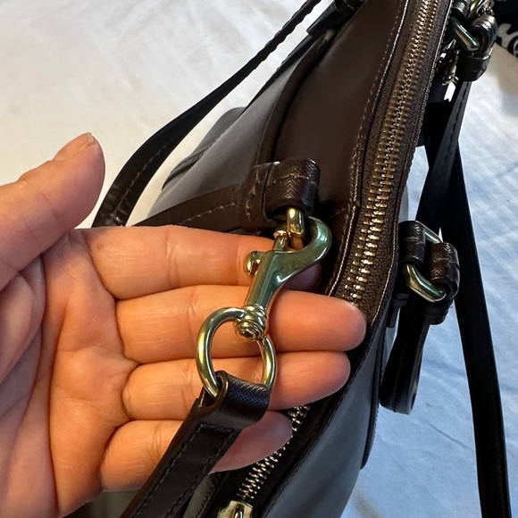 Coach Dark Brown Dome Satchel with Gold Hardware - Picture 7 of 16